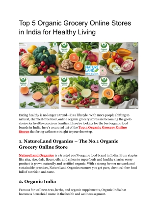 Top 5 Organic Grocery Online Stores in India – Shop Smart & Healthy