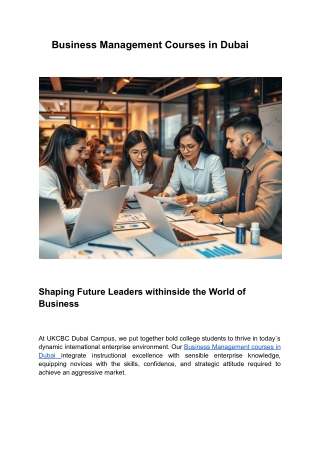 Business management courses in dubai