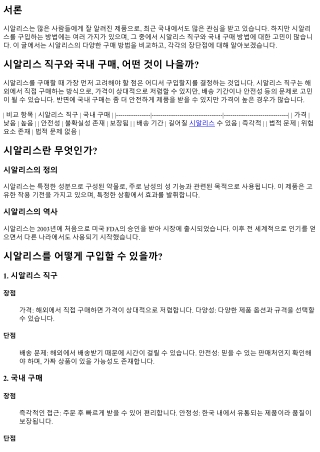 시알리스 직구와 국내 구매, 어떤 것이 나을까?