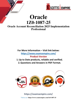 1Z0-1087-25  Questions and Answers pdf dumps