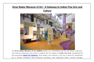 Kiran Nadar Museum of Art - A Gateway to Indian Fine Arts and Culture