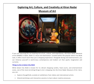 Exploring Art, Culture, and Creativity at Kiran Nadar Museum of Art