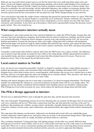 PF&A Design Norfolk VA: Interior Designers with Comprehensive Services