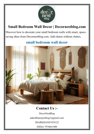Small Bedroom Wall Decor  Decornestblog