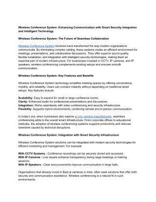 Wireless Conference System_