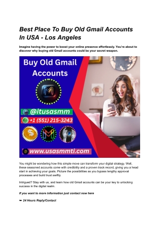 Best Place To Buy Old Gmail Accounts In USA - Los Angeles
