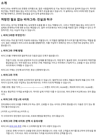 처방전 필요 없는 비아그라: 진실과 허구