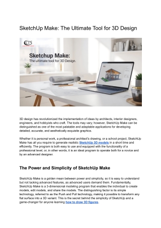 SketchUp Make: The Ultimate Tool for 3D Design