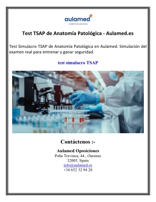 Test TSAP de Anatomía Patológica - Aulamed.es
