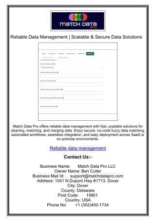 Reliable Data Management | Scalable & Secure Data Solutions