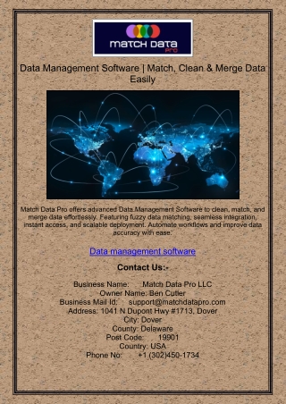 Data Management Software | Match, Clean & Merge Data Easily