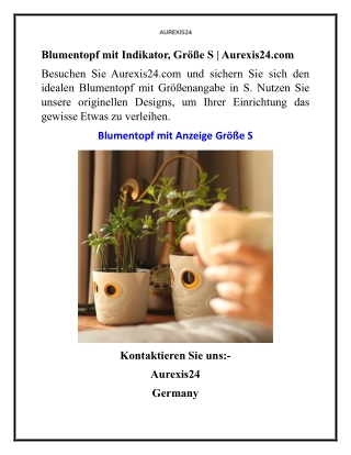 Blumentopf mit Indikator, Größe S  Aurexis24.com