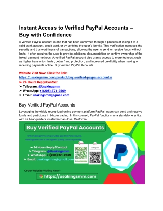 Instant Access to Verified PayPal Accounts – Buy with Confidence