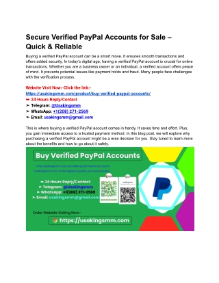 Secure Verified PayPal Accounts for Sale – Quick & Reliable