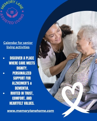 Calendar for Senior Living Activities – Enriching Daily Life at Memory Lane Home