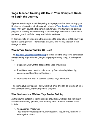 Yoga Teacher Training 200 Hour_ Your Complete Guide to Begin the Journey