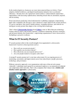 Cybersecurity Services