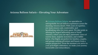 Arizona Balloon Safaris – Elevating Your Adventure