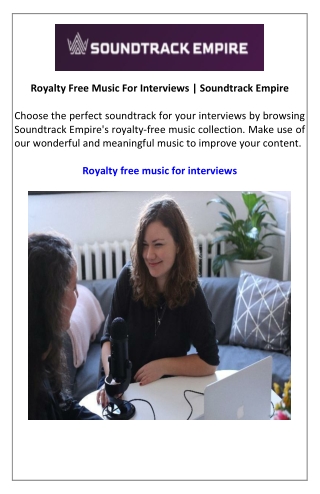 Royalty Free Music For Interviews  Soundtrack Empire
