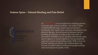 Sedona Spine – Natural Healing and Pain Relief