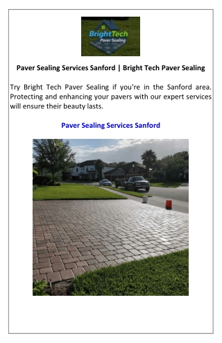 Paver Sealing Services Sanford  Bright Tech Paver Sealing