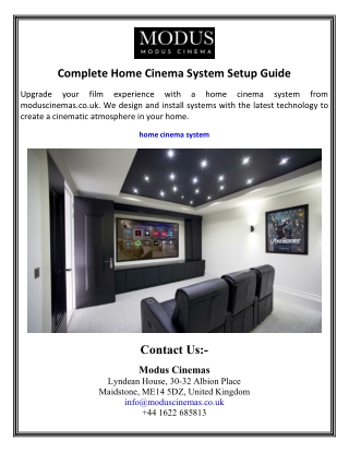 Complete Home Cinema System Setup Guide