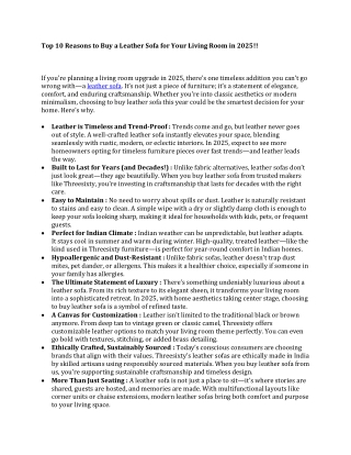 Top 10 Reasons to Buy a Leather Sofa for Your Living Room in 2025!!