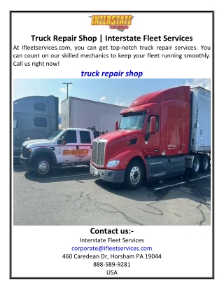 Truck Repair Shop  Interstate Fleet Services