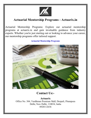 Actuarial Mentorship Programs - Actuarix.in