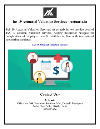 Ias 19 Actuarial Valuation Services - Actuarix.in