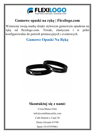 Gumowe opaski na rękę  Flexilogo
