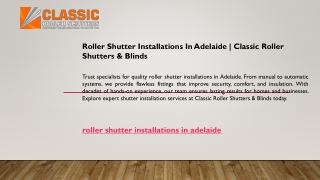 Roller Shutter Installations In Adelaide  Classic Roller Shutters & Blinds