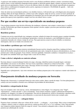Mudança pequena sorocaba agende hoje e garanta economia