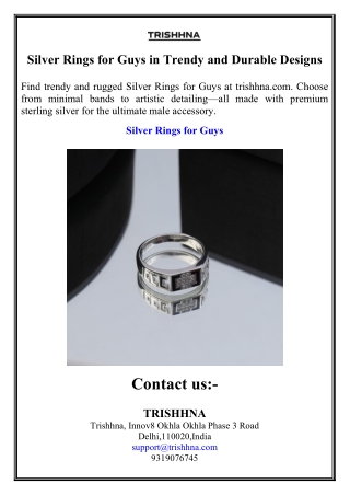 Silver Rings for Guys in Trendy and Durable Designs