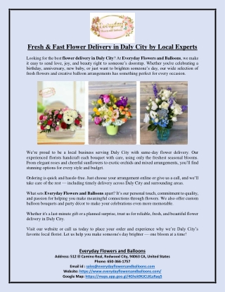 Fresh & Fast Flower Delivery in Daly City by Local Experts