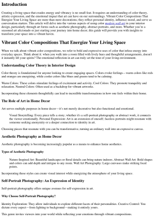 Vibrant Color Compositions That Energize Your Living Space