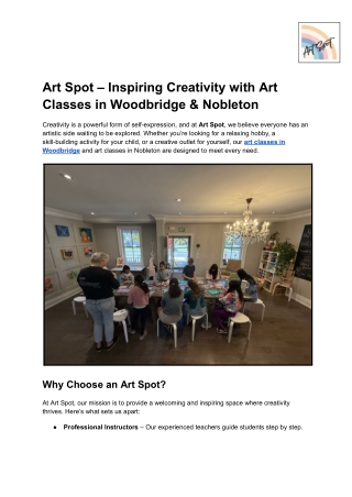 Art Spot – Inspiring Creativity with Art Classes in Woodbridge & Nobleton