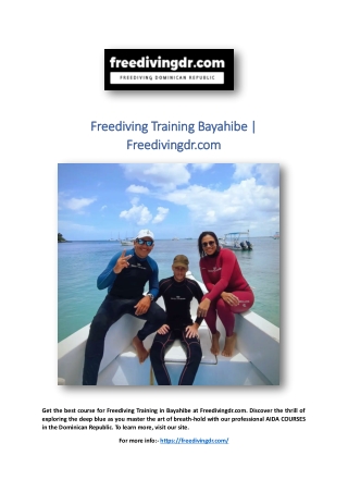 Freediving Training Bayahibe | Freedivingdr.com