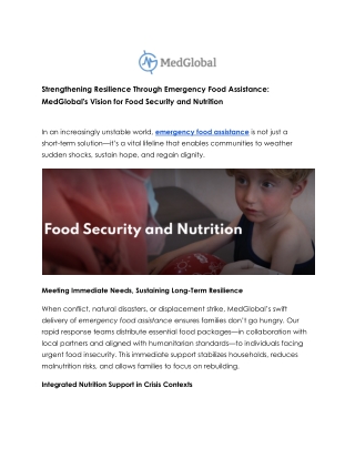 Emergency Food Assistance in Times of Crisis