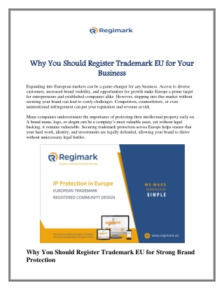 Why You Should Register Trademark EU for Your Business