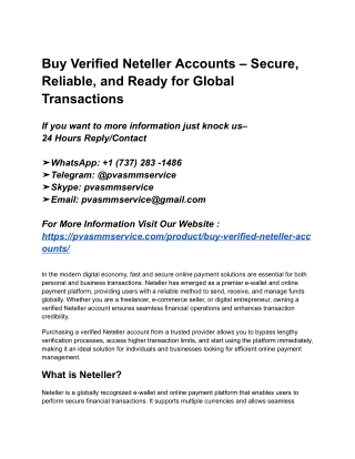 Top 9 Site To Buy Verified Neteller Accounts – Secure & Reliable