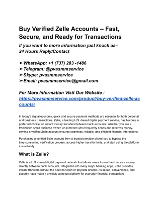 Best 12 Place Site To Buy Verified Zelle Accounts – Fast, Secure
