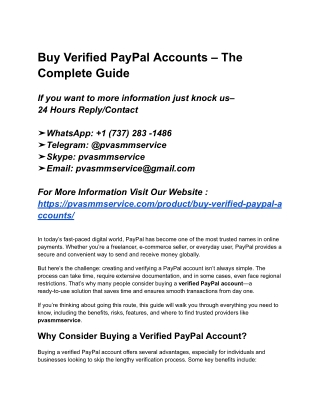 Best Site to Buy Verified PayPal Accounts Safely in 2025