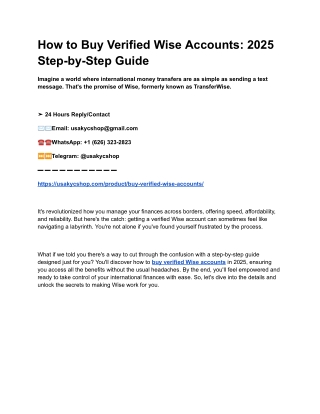 How to Buy Verified Wise Accounts_ 2025 Step-by-Step Guide