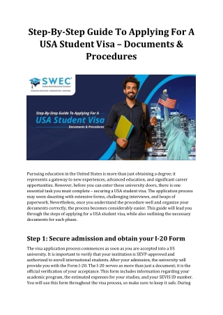 Step-By-Step Guide To Applying For A USA Student Visa – Documents & Procedures