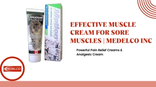 Effective Muscle Cream for Sore Muscles | Medelco Inc