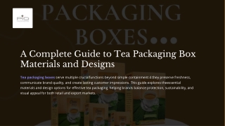 Custom tea packaging box in Chennai, Tamil nadu