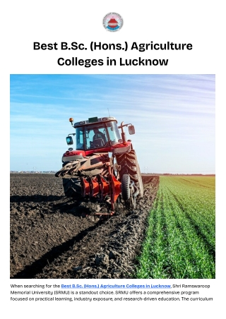 Best B.Sc. (Hons.) Agriculture Colleges in Lucknow