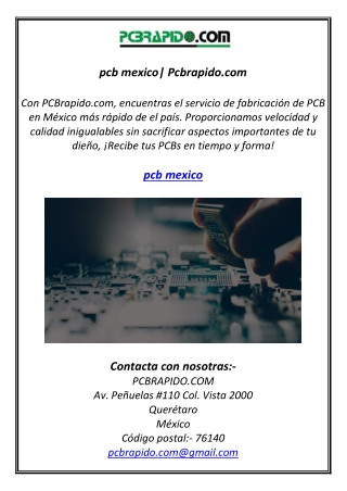 pcb mexico| Pcbrapido.com