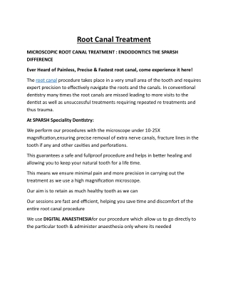 Root Canal Treatment